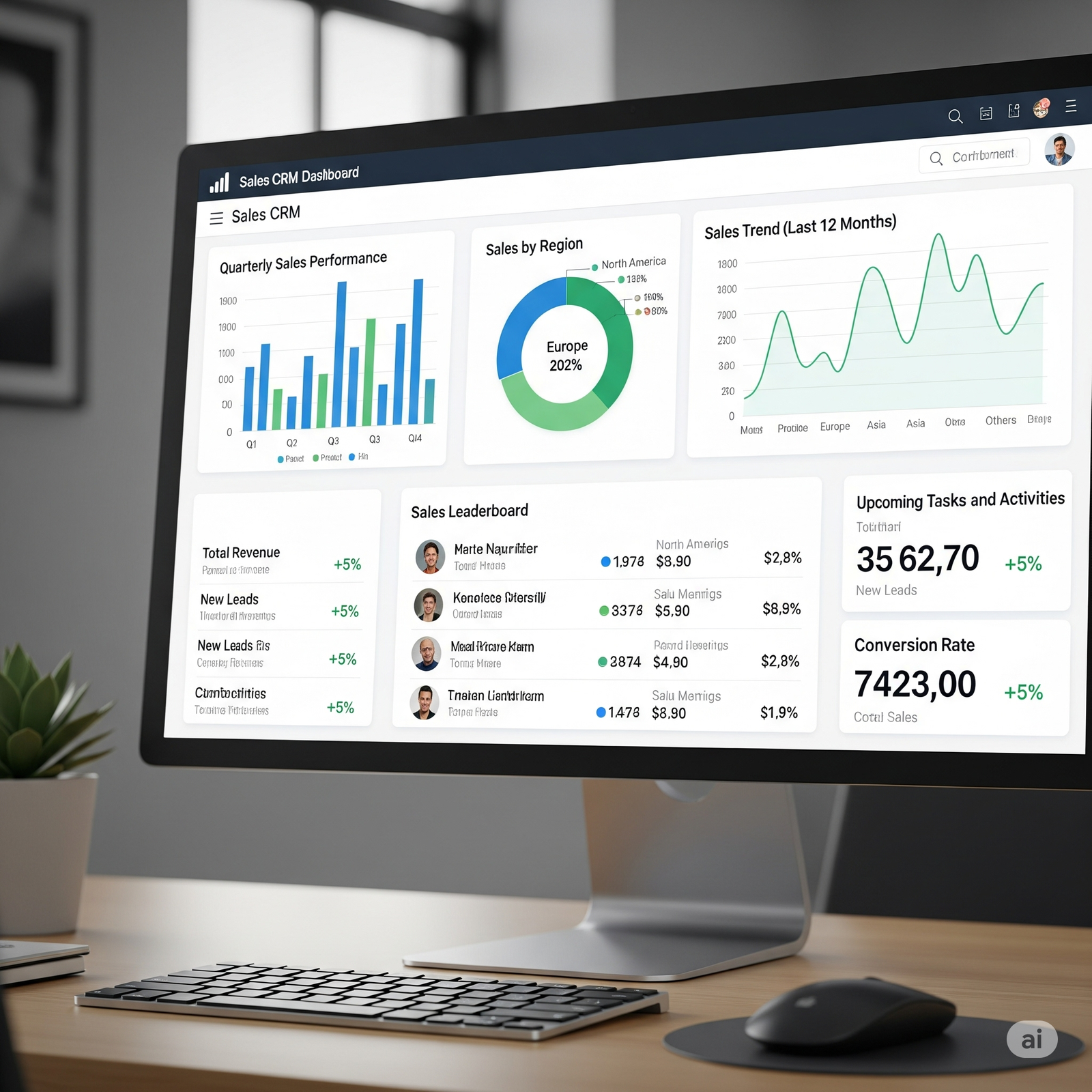 TurboSales analytics dashboard tracking leads, WhatsApp campaigns and sales